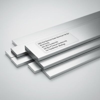 1050 H14 Electrical Grade Aluminum Flat Bar with 99.5% Purity, 62% IACS Conductivity, and 229 W/m·K Thermal Conductivity for Transformer Windings