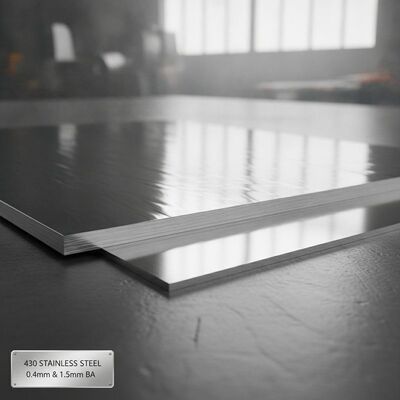 430 Stainless Steel Sheet for Deep Drawing with Bright Annealed Finish in 0.4mm - 1.5mm Thickness