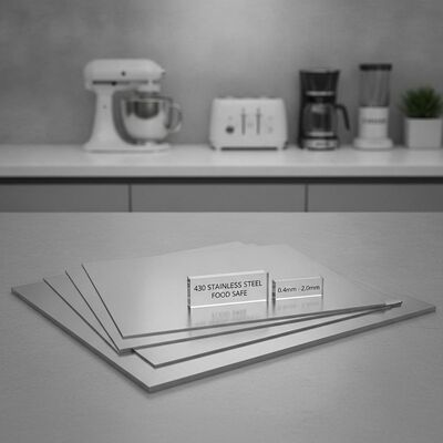 Food Safe 430 Stainless Steel Sheet Cold Rolled 0.4mm - 2.0mm for Kitchen Appliances