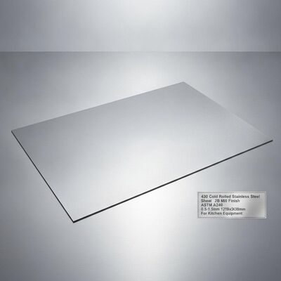430 Stainless Steel Sheet with 2B Mill Finish 0.5-1.5mm Thickness and 1219x2438mm Size for Kitchen Equipment