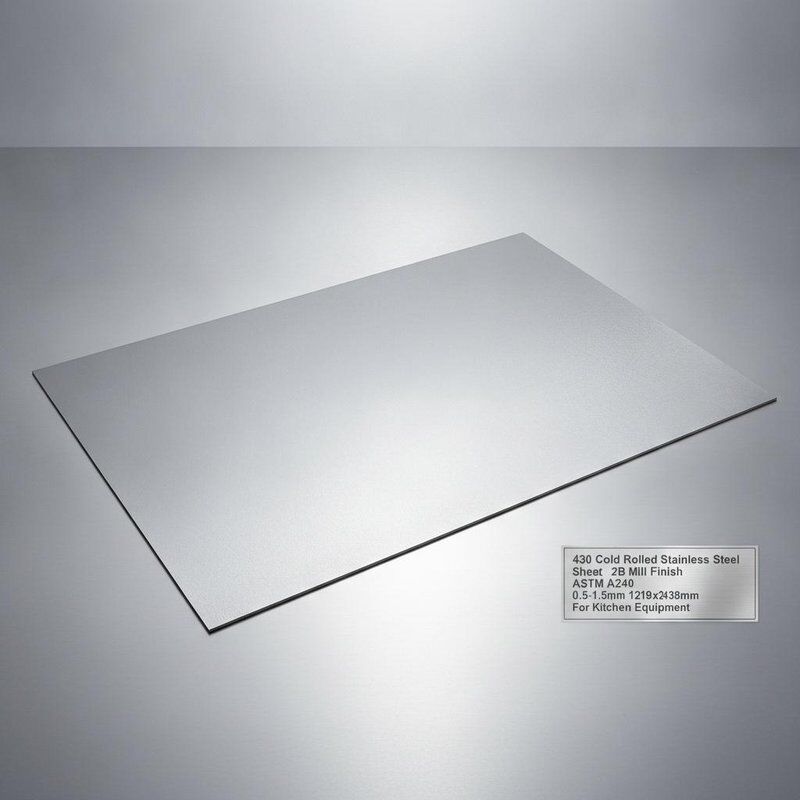 430 Stainless Steel Sheet with 2B Mill Finish 0.5-1.5mm Thickness and 1219x2438mm Size for Kitchen Equipment