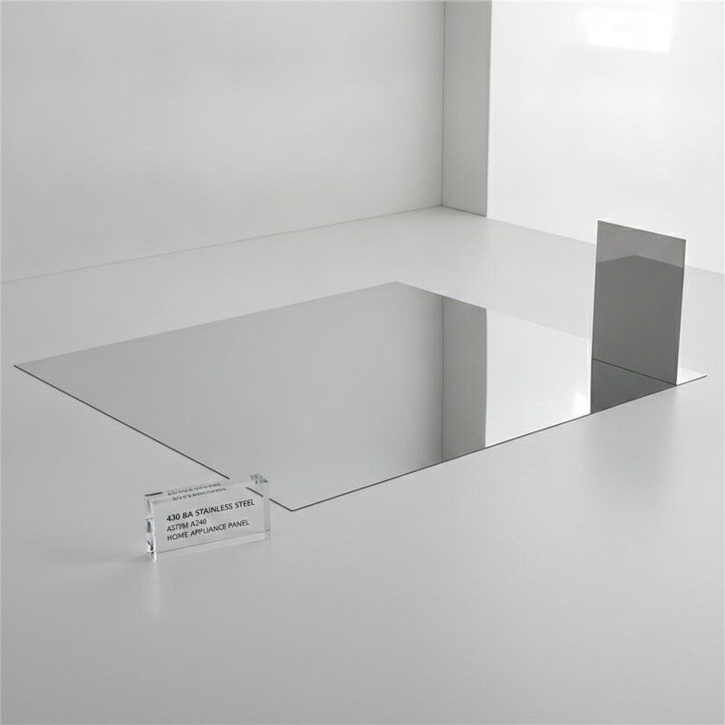 430 Bright Annealed Stainless Steel Sheet BA Finish 0.3-1.0mm 1000x2000mm for Home Appliance Panel