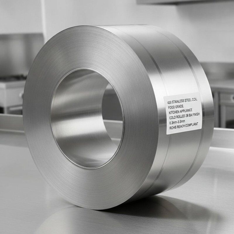 430 Stainless Steel Coil Food Grade ROHS REACH Compliant with 0.3mm-3.0mm Thickness for Kitchen Appliances